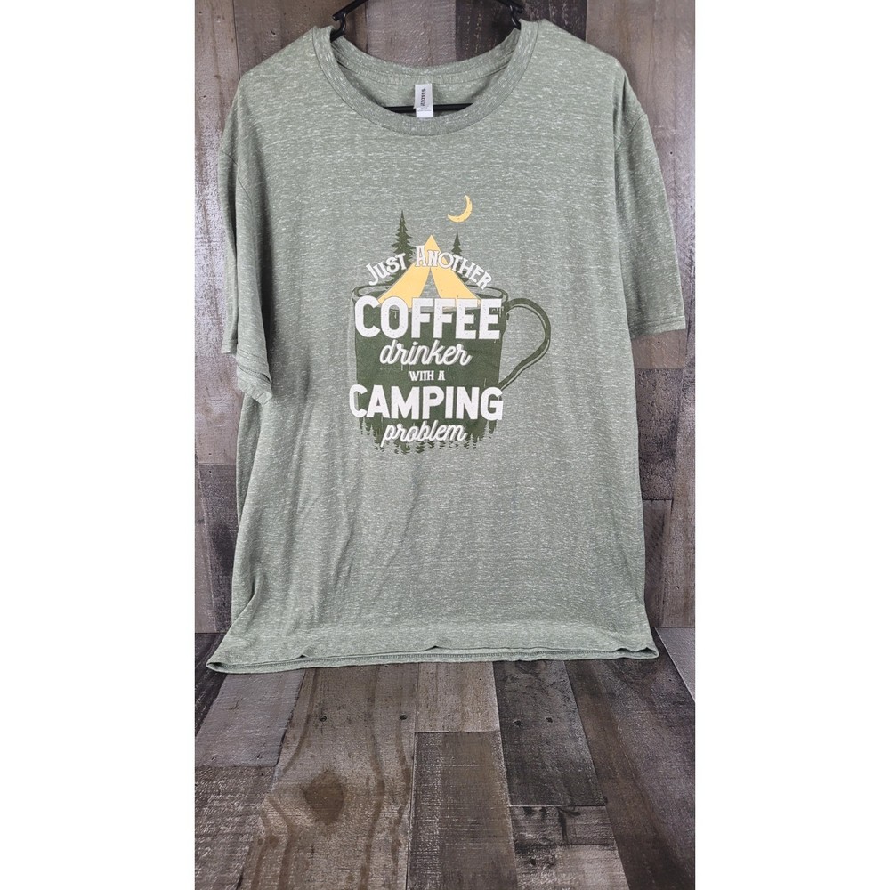 Just Another Coffee Drinker With a Camping Problem Adult tee Size large